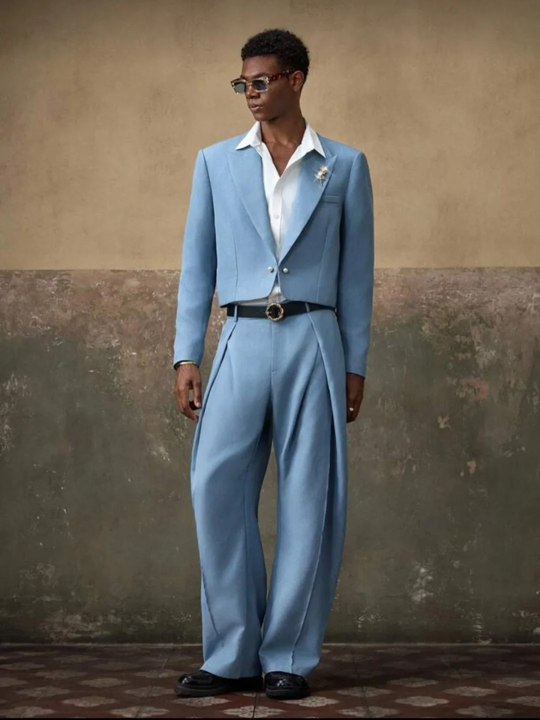 Ảnh 1 của Set blazer xanh crop dáng