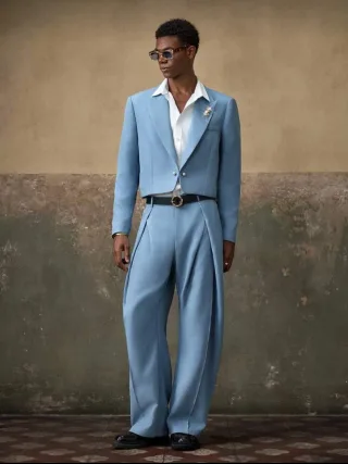 Ảnh 1 của Set blazer xanh crop dáng