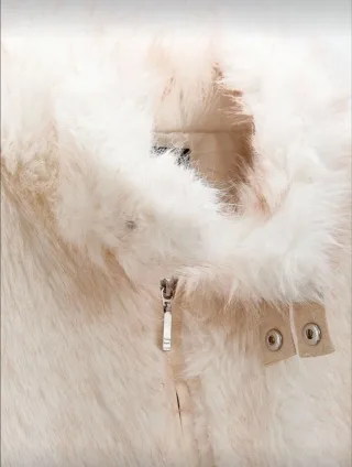 Ảnh 3 của Áo khoác lông vàng nâu unisex