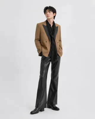 Photo 1 of Set blazer phối quần da nâu đen