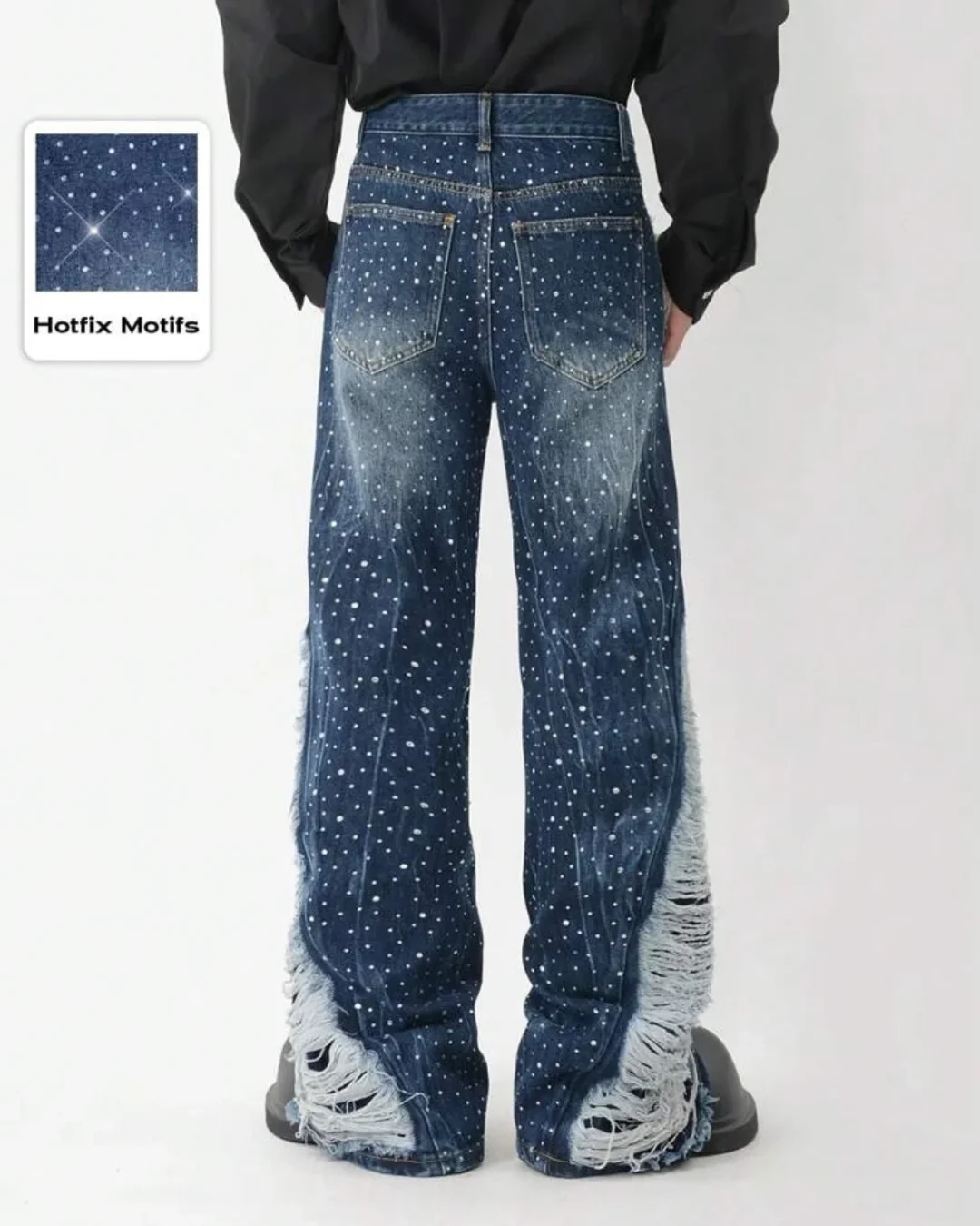 Ảnh 2 của Jeans nam xanh đính đá