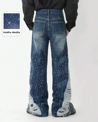 Ảnh 2 của Jeans nam xanh đính đá