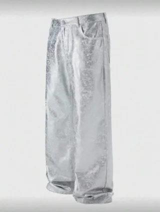 Ảnh 2 của Quần jeans ánh bạc nam