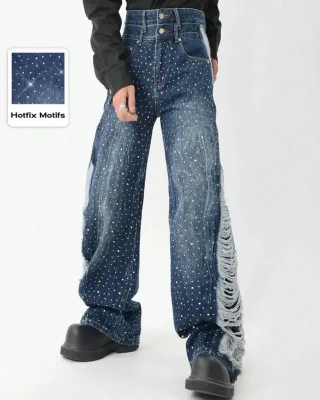 Ảnh 3 của Jeans nam xanh đính đá