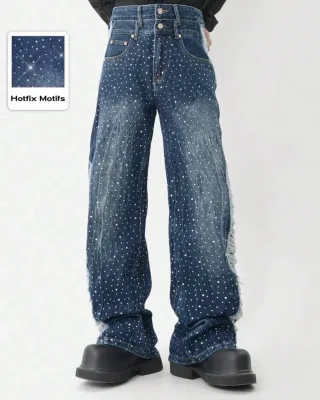 Ảnh 4 của Jeans nam xanh đính đá
