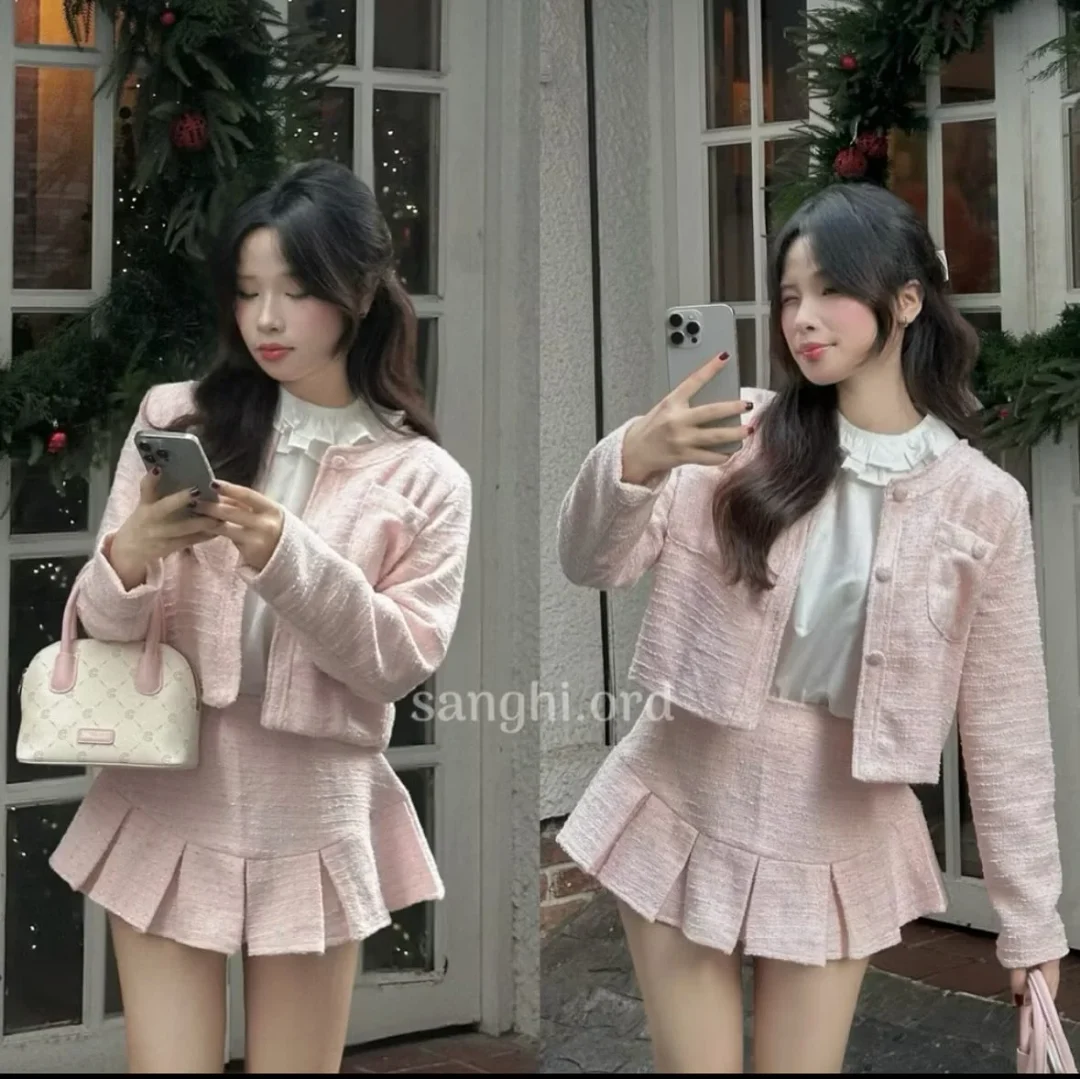Ảnh 4 của Set dạ cổ bèo nữ