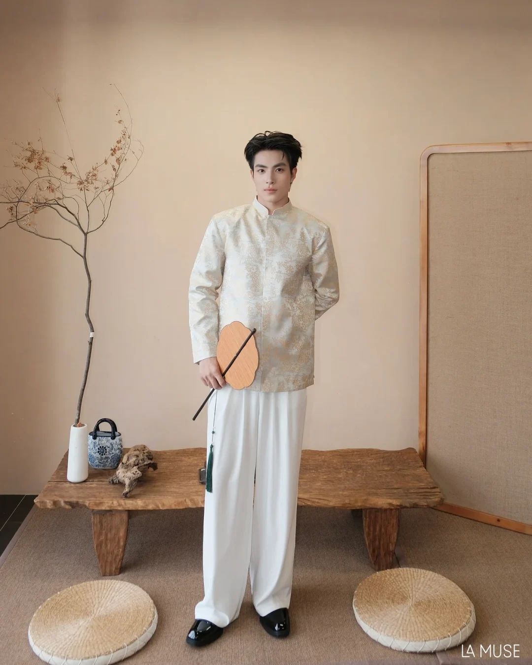 Photo 2 of Áo dài nam La Muse gấm dệt