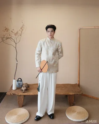 Photo 2 of Áo dài nam La Muse gấm dệt