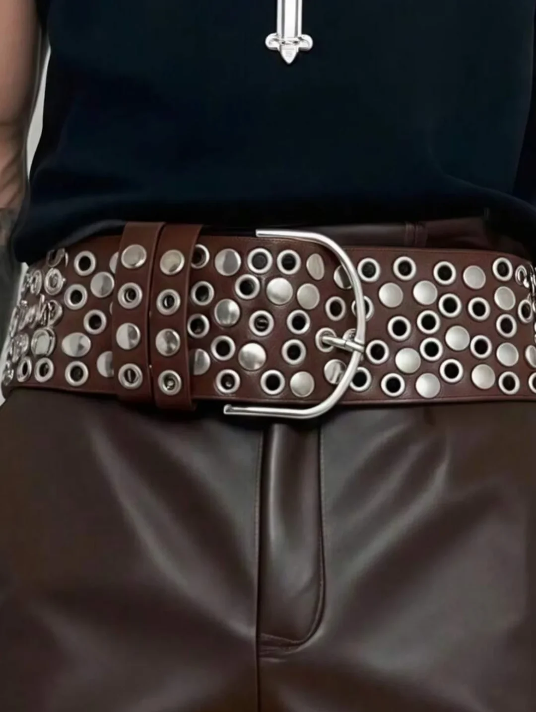 Ảnh 5 của Thắt lưng da bản to unisex