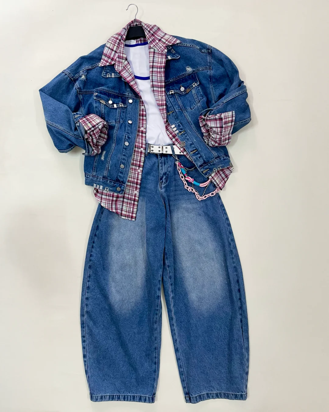 Photo 1 of Set jeans oversize nam kèm phụ kiện