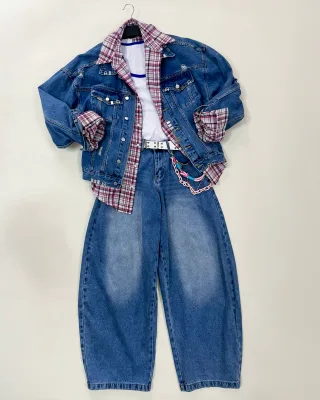 Photo 1 of Set jeans oversize nam kèm phụ kiện