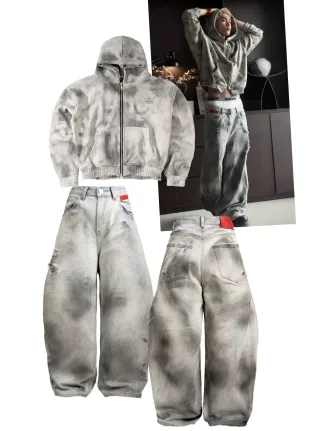 Photo 1 of Set hoodie và quần jeans wax Devotus