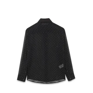 Ảnh 3 của Sơ mi đen xuyên thấu bling bling