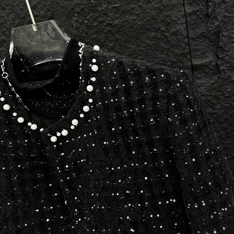 Ảnh 2 của Áo khoác vải tweet đen bling bling
