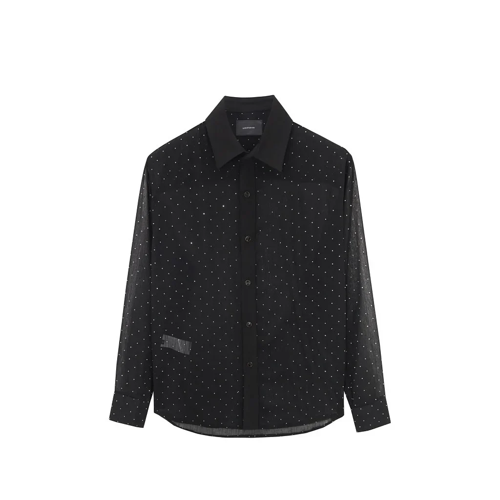 Ảnh 1 của Sơ mi đen xuyên thấu bling bling
