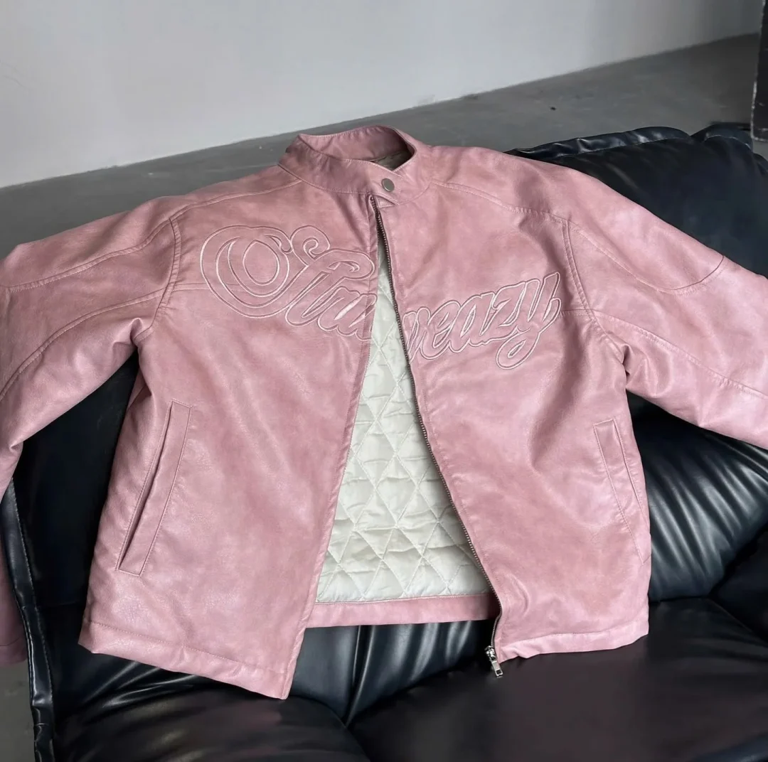 Photo 1 of Áo khoác da hồng unisex