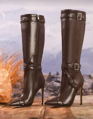 Ảnh 4 của Boots cao cổ nữ màu nâu