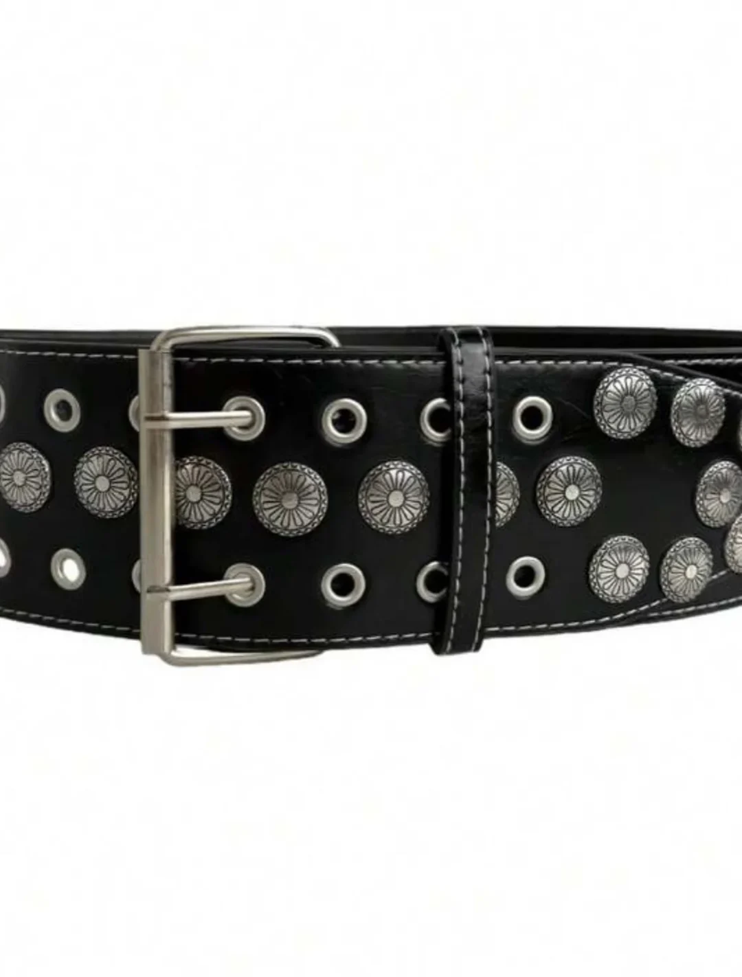 Ảnh 3 của Thắt lưng da bản lớn unisex