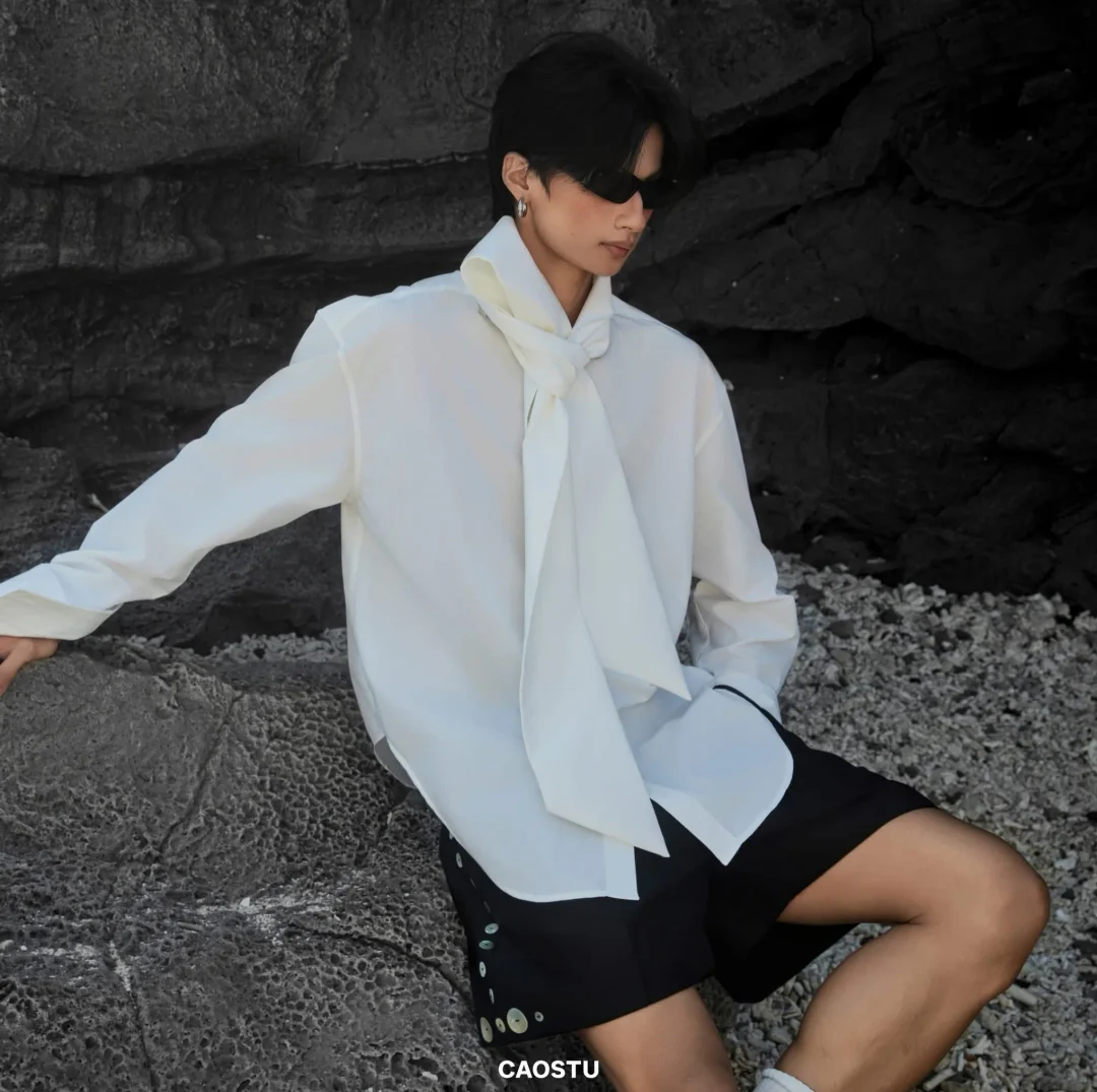 Photo 3 of Sơ mi oversize unisex cột dây