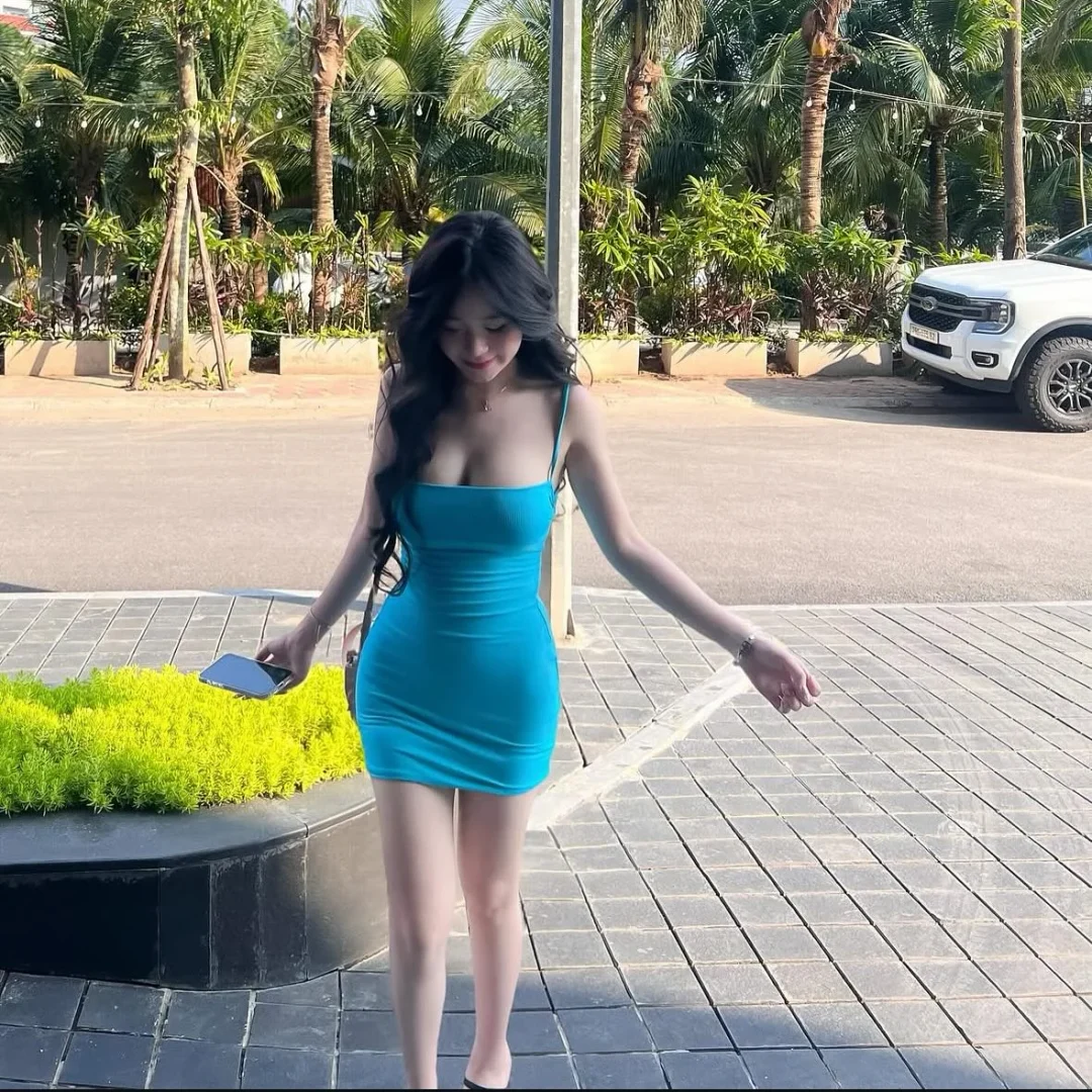 Ảnh 8 của Váy thun gân fit body trắng