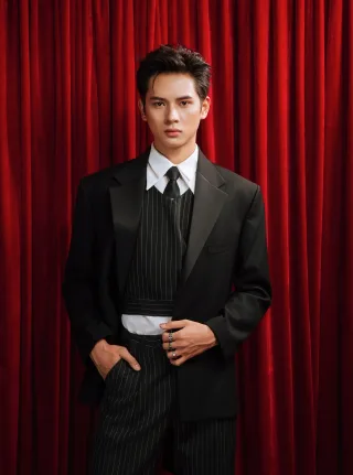 Ảnh 4 của Set vest đen phối layer nam