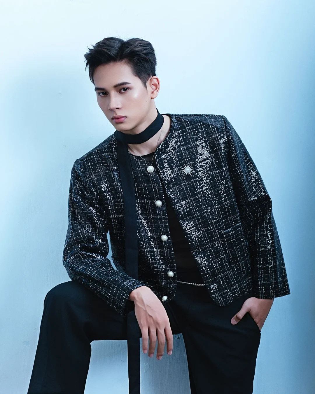 Ảnh 1 của Áo khoác đen bling bling nam