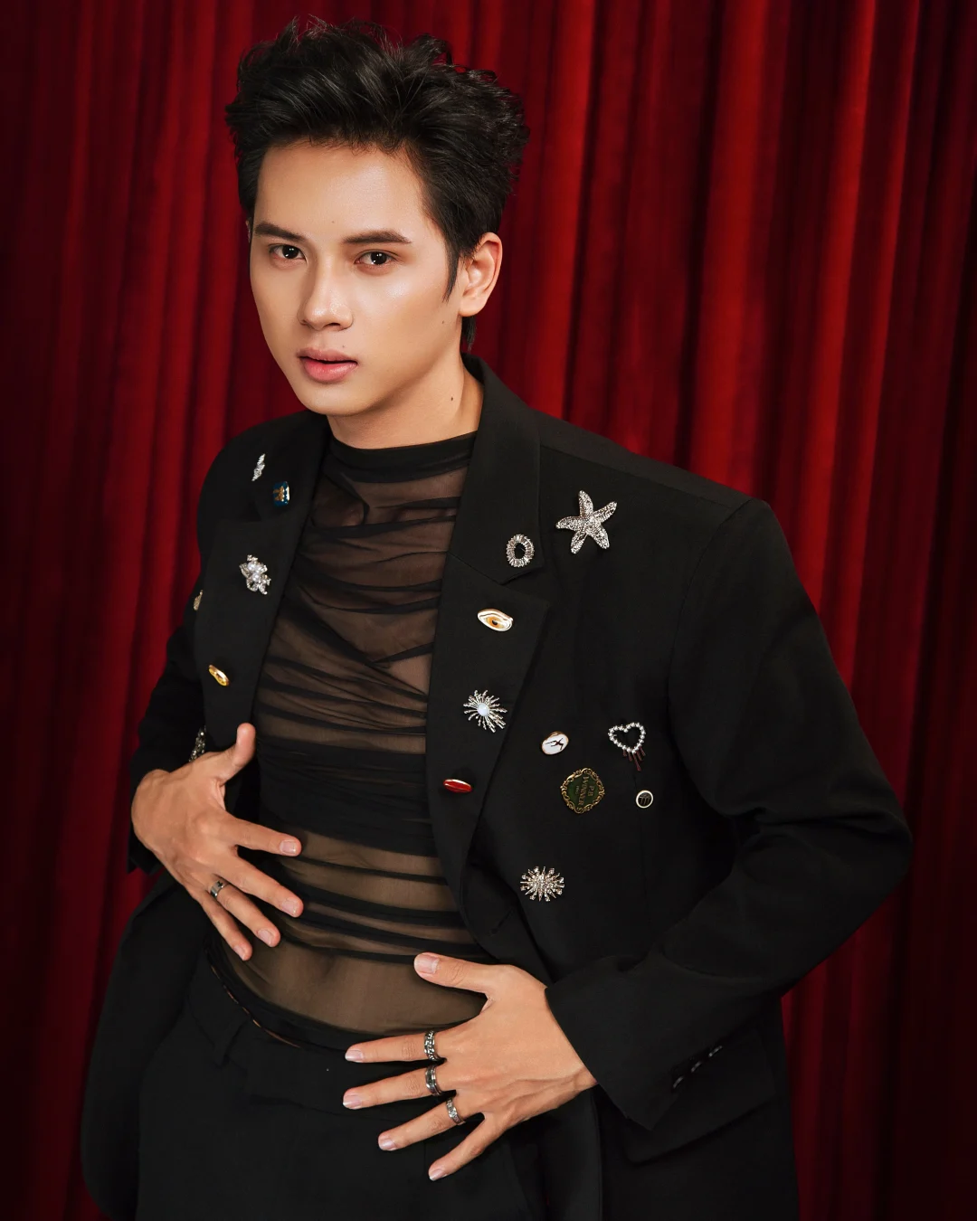 Photo 2 of Set blazer lưới nam