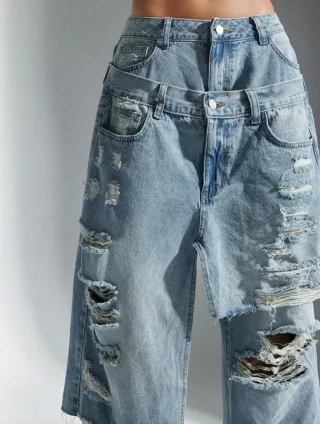 Photo 3 of Quần jeans ống rộng unisex