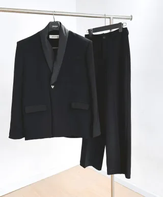 Ảnh 2 của Set blazer nam cổ đổ đen