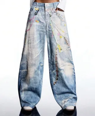 Photo 1 of Quần jeans in họa tiết 3D