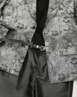 Photo 4 of Set blazer nhũ bạc nam