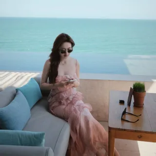 Ảnh 1 của Váy đi biển dáng dài xẻ tà