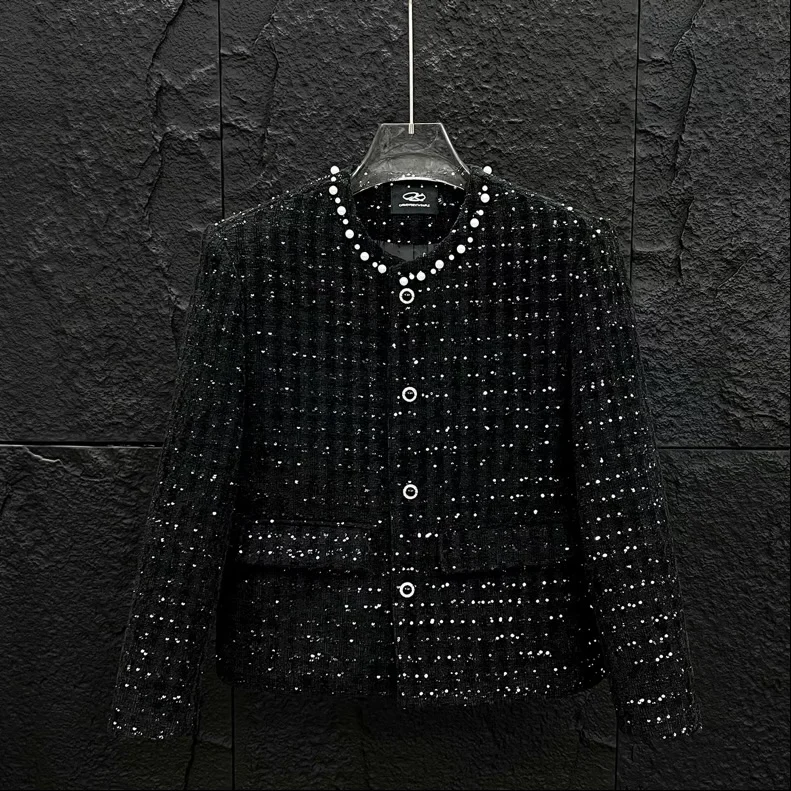 Ảnh 1 của Áo khoác vải tweet đen bling bling