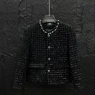 Ảnh 1 của Áo khoác vải tweet đen bling bling