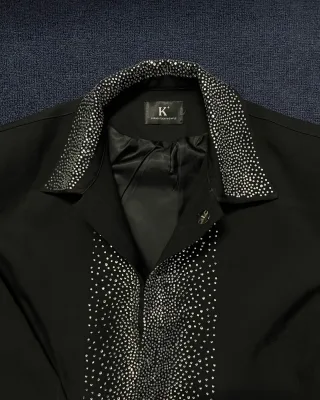 Photo 2 of Áo khoác đen bling bling nam