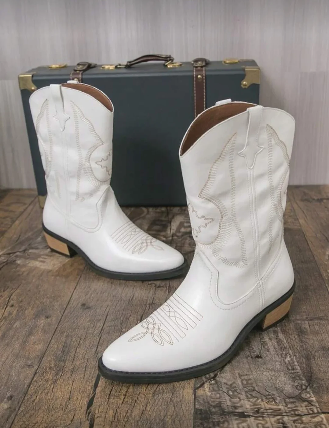 Ảnh 3 của Boots cowboy trắng nam