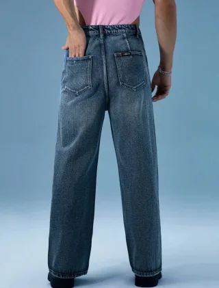 Ảnh 2 của Quần jeans đính đá ống suông nam