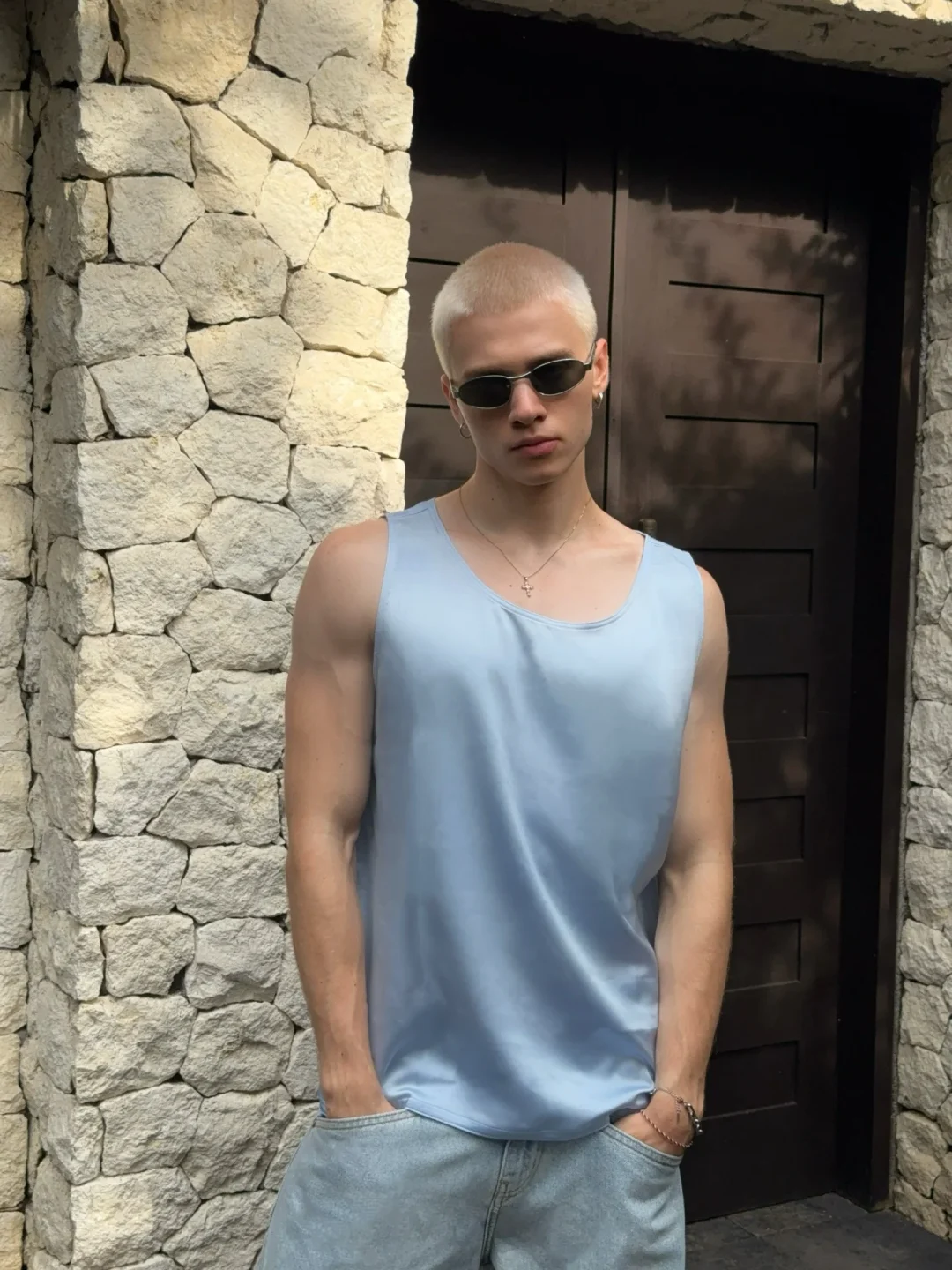 Photo 2 of Tanktop lụa unisex INTU