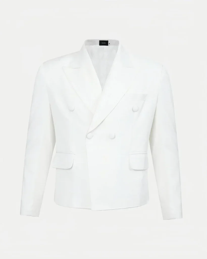 Photo 1 of Blazer trắng phom crop nam