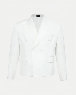 Photo 1 of Blazer trắng phom crop nam
