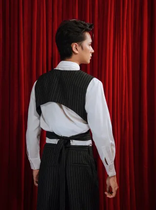 Photo 3 of Set đen kẻ sọc nam kèm sơ mi
