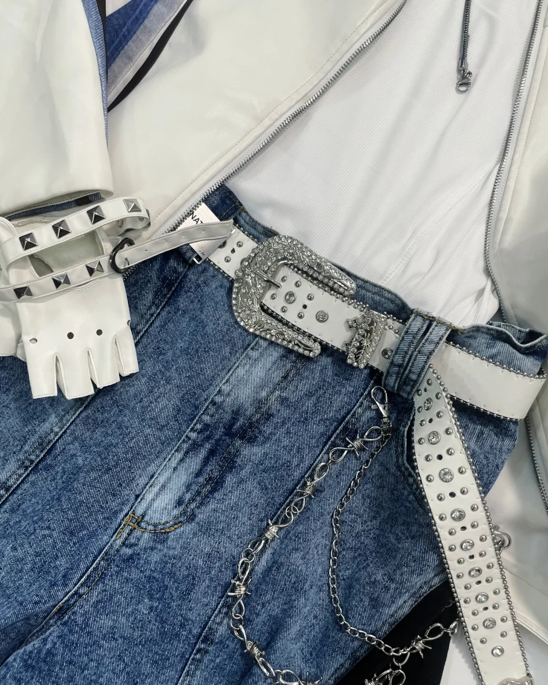 Photo 4 of Set áo da phối jeans nam