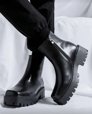 Ảnh 2 của Boots nam mũi vuông gót 4cm