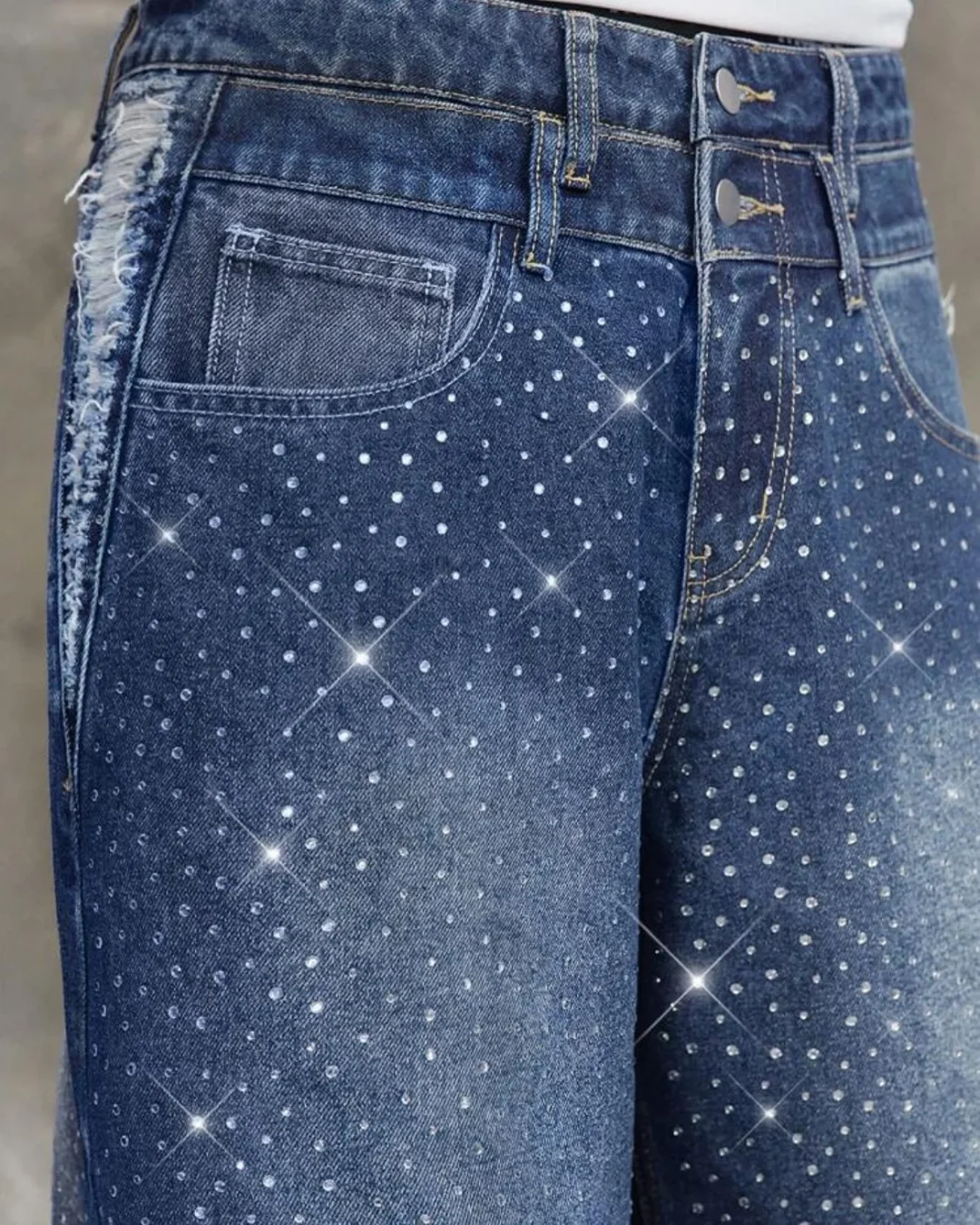 Ảnh 5 của Jeans nam xanh đính đá