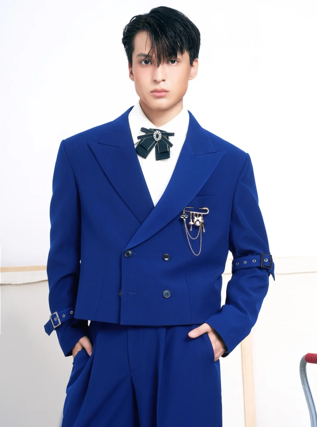 Photo 1 of Set vest xanh crop nam