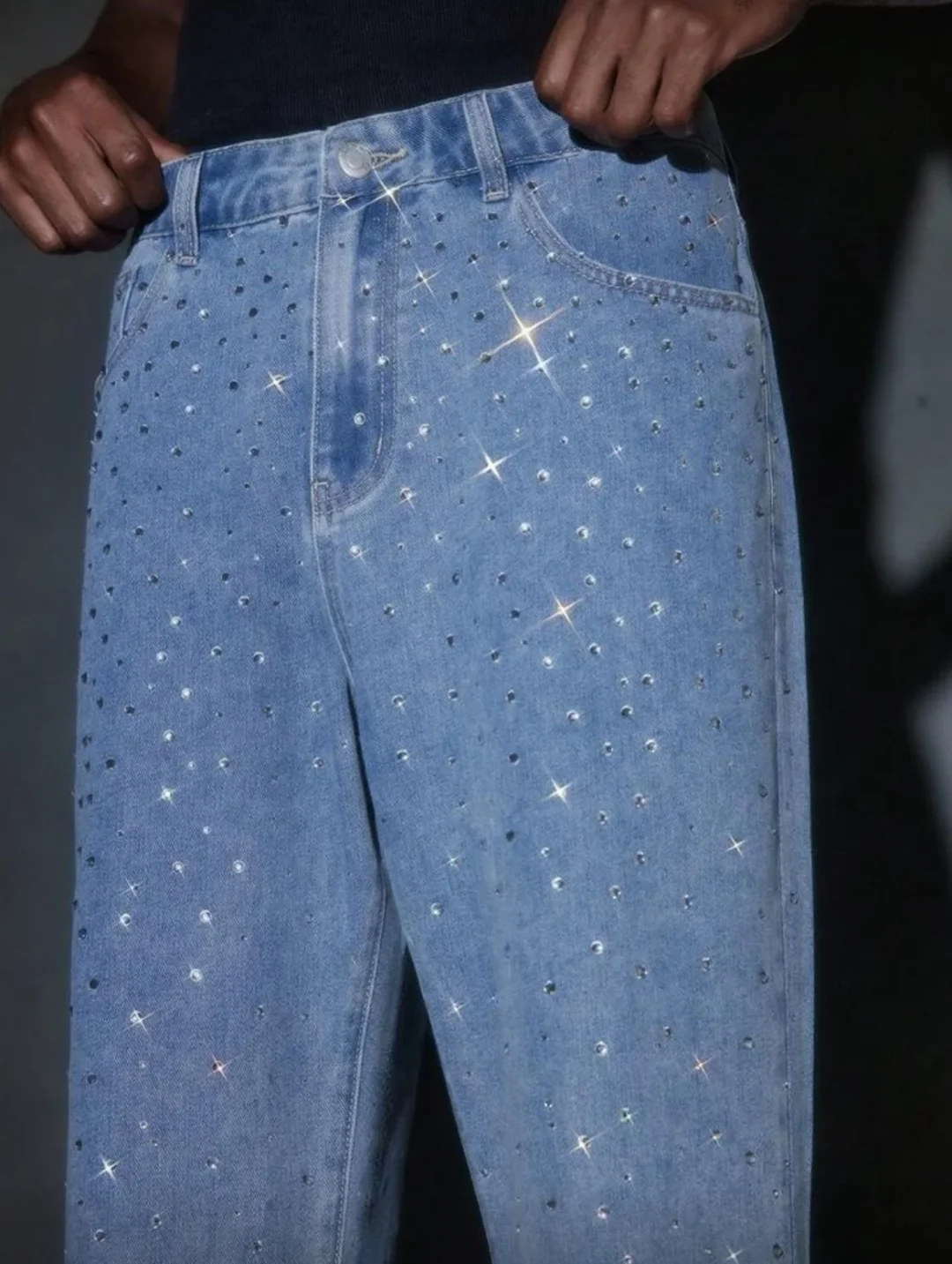 Ảnh 3 của Quần jeans đính đá ống loe nam