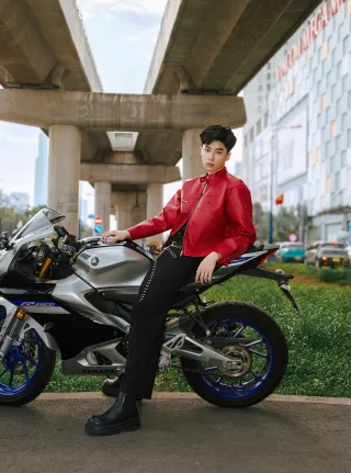 Ảnh 3 của Set áo da biker nam