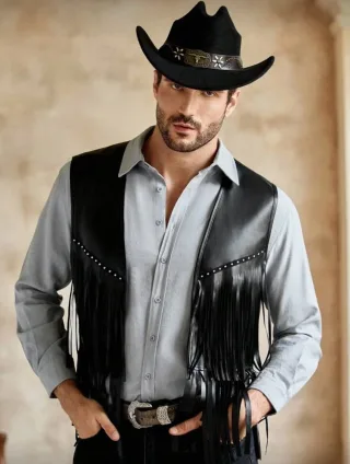 Photo 4 of Ghile da đính tua rua cowboy nam