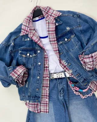 Photo 3 of Set jeans oversize nam kèm phụ kiện