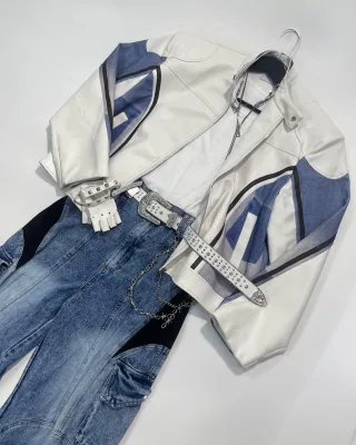 Photo 1 of Set áo da phối jeans nam